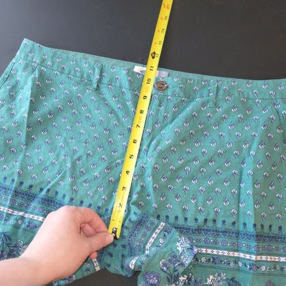 Old Navy Teal Turquoise Linen Blend Shorts 14 - Picture 6 of 11
